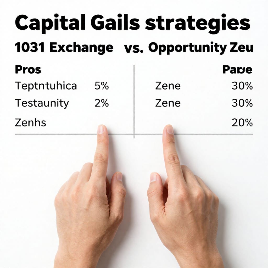 Comparison chart of 1031 exchange, opportunity zone, and installment sale strategies