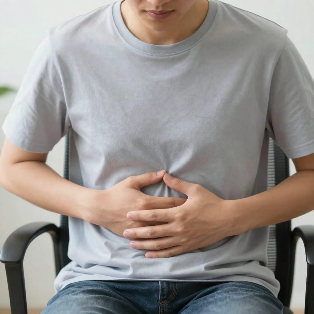 Person demonstrating controlled huff coughing technique